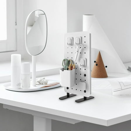 Soimiss Standing Desk Accessories Desktop Pegboard Stand Black 2pcs