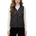 thumbnail image 3 of Women Vests Zaewscy Women V‑Neck Quilted Vest Sleeveless Zip Up Lightweight Padded Gilet with Side Pockets Black XL, 3 of 9