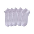 thumbnail image 2 of Riecok 5 Pairs Womens Crew Socks Lightweight Cushioned Ankle Socks Short Low Cut Stretched Breathable Soft Cozy Socks for Travel Hiking and Running, 2 of 5