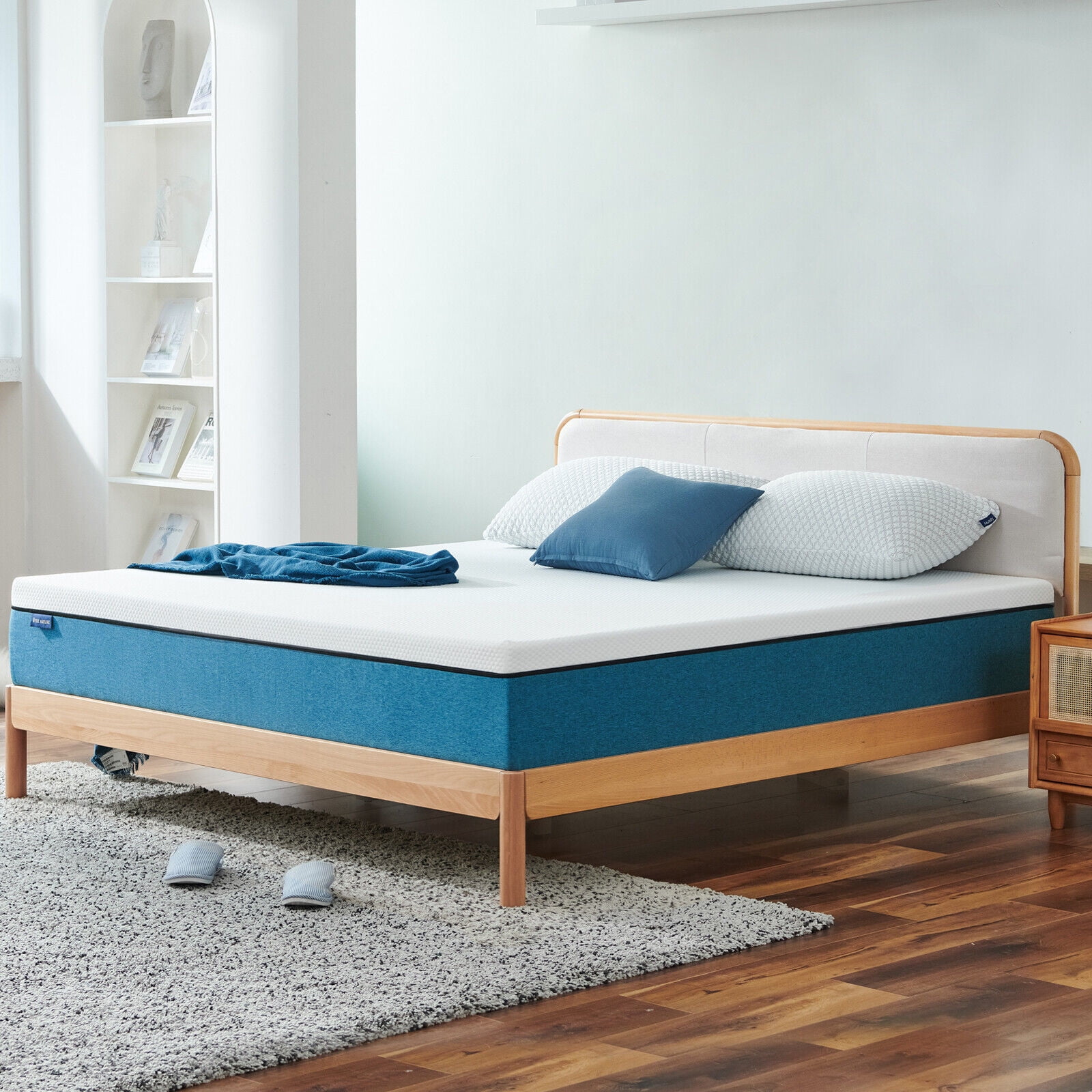 Molblly 10'' King Size Gel Memory Foam Mattress With CertiPURUS Bed