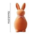 thumbnail image 3 of chaungfeng 1PCS Flocked Bunny Easter Decorations with Bow Ties, 5.91 Inch Pastel Rabbit Figurines for Easter Centerpieces, Spring Home Tabletop Shelf Decor & Seasonal Gift (Orange), 3 of 6