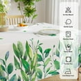 thumbnail image 6 of Spring Summer Tablecloths for Rectangle Tables, Waterproof Stain Resistant Polyester Fabric Table Cover Green Leaves Pattern Table Cloth for Dinner Party Picnic Camping, 60 x 84 Inch, 6 of 6