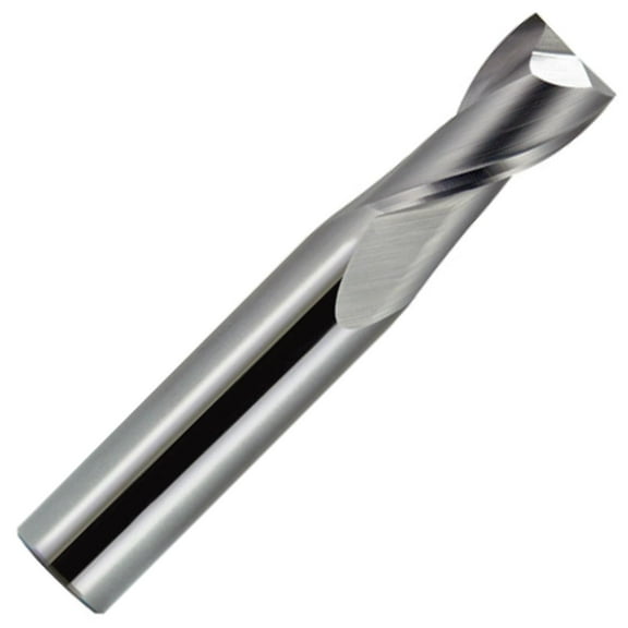 1/8" Diameter 2 Flute Single End Stub 30° Carbide End Mill , 1/4"Length of Cut, 1/8" Shank, 1-1/2" OAL