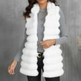 thumbnail image 6 of Yuwull Women's Faux Furs Vests Sherpas Fleece Gilet Sleeveless Casual Hooded Jacket Shearling Warm Fluffys Coat, 6 of 6
