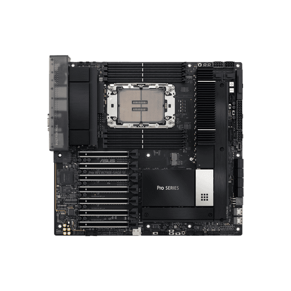 ASUS Pro WS W790 SAGE SE Intel W790 (LGA 4677) CEB, PCIe 5.0,7 PCIe 5.0 x16 slots,M.2 PCIe 4.0 slots,12 1 1 DrMOS, DDR5 R-DIMM, Dual 10G BMC LAN, LAN Server-grade Remote Management)