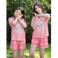 thumbnail image 6 of Arshiner Girls Pajama Set 3 Piece Short Sleeve Sleepwear Summer Soft Cute Pjs Outfits, 6 of 6