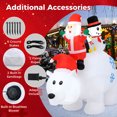 thumbnail image 6 of Costway 6 Ft Christmas Inflatable Animated Santa Penguin & Snowman Riding Polar Bear, 6 of 10
