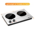 thumbnail image 2 of Costway Electric Hot Plate Ceramic Double Infrared Burner 1800W Stainless Steel, 2 of 10