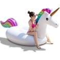 thumbnail image 1 of HHHC Inflatable Unicorn Pool Float Floatie Ride On with Fast Valves Large Rideable Blow Up Summer Beach Swimming Pool Party Lounge Raft Decorations Toys Kids Adults, 1 of 7