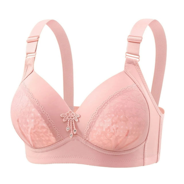 LOVZFMLL Bras for Women Woman's Solid Color Thin Style Ventilate Back Buckle Bra Without Steel Rim Pink 42/95
