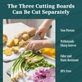 thumbnail image 3 of GPED 3-Piece Plastic Cutting Board Set, Durable Cutting Boards for Kitchen with Non Slip Handles and Juice Groove, Ideal Chopping for Meat, Vegetables and Fruits, Ideal Kitchen Gifts, Gray, 3 of 7