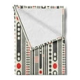 thumbnail image 2 of Modern Soft Flannel Fleece Throw Blanket, Vertical Stripes and Circles Minimal Geometrical Graphic Design, Cozy Plush for Indoor and Outdoor Use, 60" x 80", Charcoal Grey Scarlet, by Ambesonne, 2 of 5