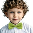 thumbnail image 4 of Xfvqtps Boys Bow Tie Solid Color Bowties Adjustable Neckties for Uniform School Party Green, 4 of 7