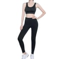thumbnail image 5 of Workout Sets for Women 5 PCS Yoga Outfits Gym Athletic Running Tracksuit Sets WOVTE Activewear Sports Clothes (Black, M), 5 of 8
