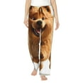 thumbnail image 2 of Lsque Happy Fluffy Running Dog Print Women's Pajama Pants, Lounge Pant - Comfortable Home Wear,Elastic Waistband, Stylish Design-Large, 2 of 9
