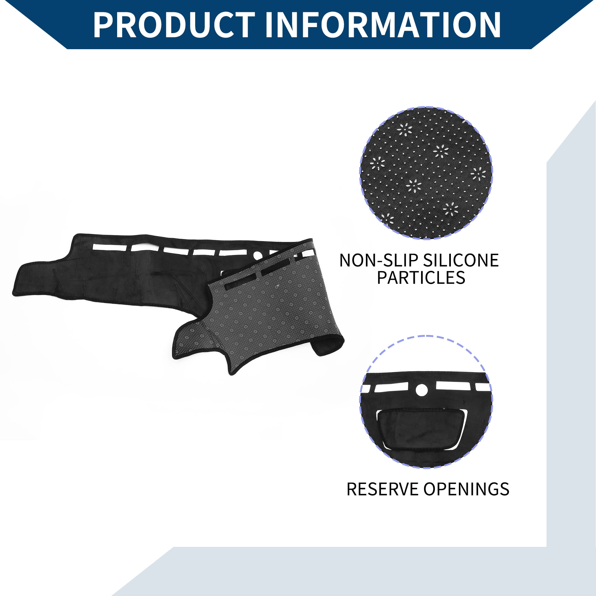Unique Bargains Dash Cover for Jeep Wrangler JK 2007-2017 Non-Slip Flannel Black