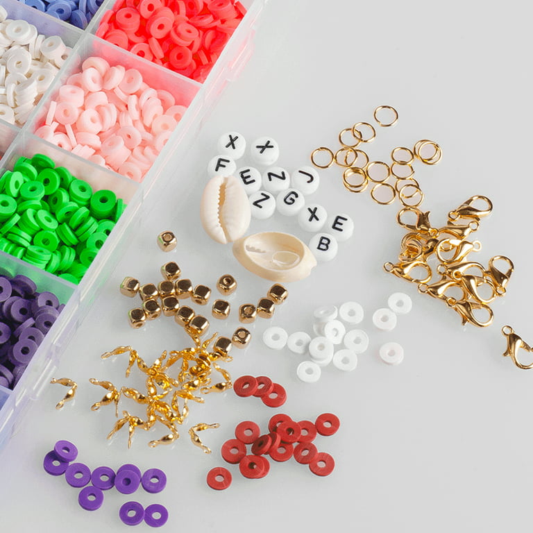 4600 PCS Clay Heishi Beads for Bracelet Jewelry Making Polymer Flat Round Clay  Beads Kit with Letter Beads Pendant Charms and Elastic Strings Clay Beads  Kit - China Clay Bead Kit and