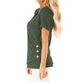 thumbnail image 3 of Women Short Sleeve Crossed Surplice Button Tops, 3 of 5