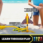 Stomp Rocket Stunt Planes, Airplane Launcher for Kids, includes 3 Foam Planes that Perform Different Tricks and Adjustable Launch Stand, Ages 5 and up