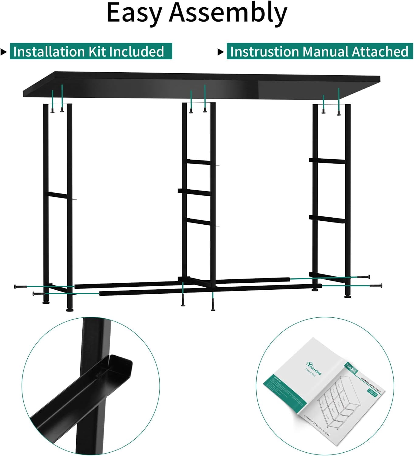 YINTATECH 5 Drawers Storage Tower , Fabric Dresser Organizer Unit for , Living Room, Closets