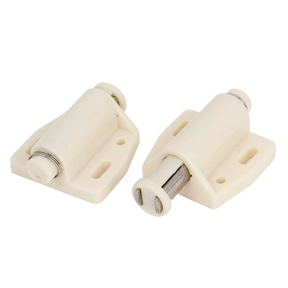 Unique Bargains Furniture Cupboard Kitchen Door Magnetic Push to Open Touch Catch Latch Beige 2Pcs
