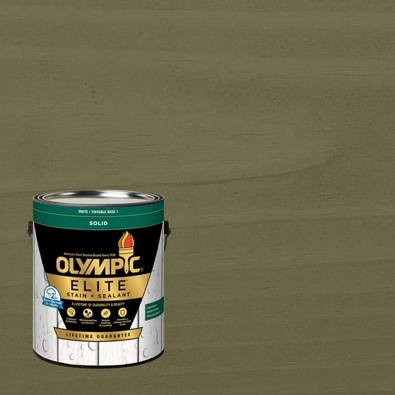 Olympic Elite 1 Gallon SC-1005 Autumn Gray Solid Advanced Exterior Stain and Sealer in One