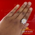 thumbnail image 3 of King of Bling's White Silver 7.50ct CZ Flower 7 stone Double Halo Bridal Women's Ring Size 7, 3 of 12