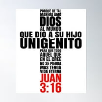 Porque De Tal Manera Amo Dios Al Mundo - Mensajes Biblicos Para Cristianos - Spanish Biblical Quotes For Christians Poster Wall Art, Modern Wall Decor For Living Room Bedroom, 8x12 UNFRAMED