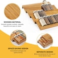 thumbnail image 3 of 4 Tier Stackable Wooden Spice Drawer Organizer, Space-Saving Countertop & Cabinet Seasoning Storage, Quick Positioning, Single Size 13"L x 4.7"W, Includes 4 Sealing Clips, 3 of 5