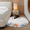 thumbnail image 2 of Round Rugs 3 Ft, Orange Blue Starfish Coastal Non Slip Area Rugs for Kitchen Bedroom Entryway, Summer Beach Eucalyptus Retro Washable Carpet Runner Rug Floor Mats for Bedroom Home Decor, 2 of 8