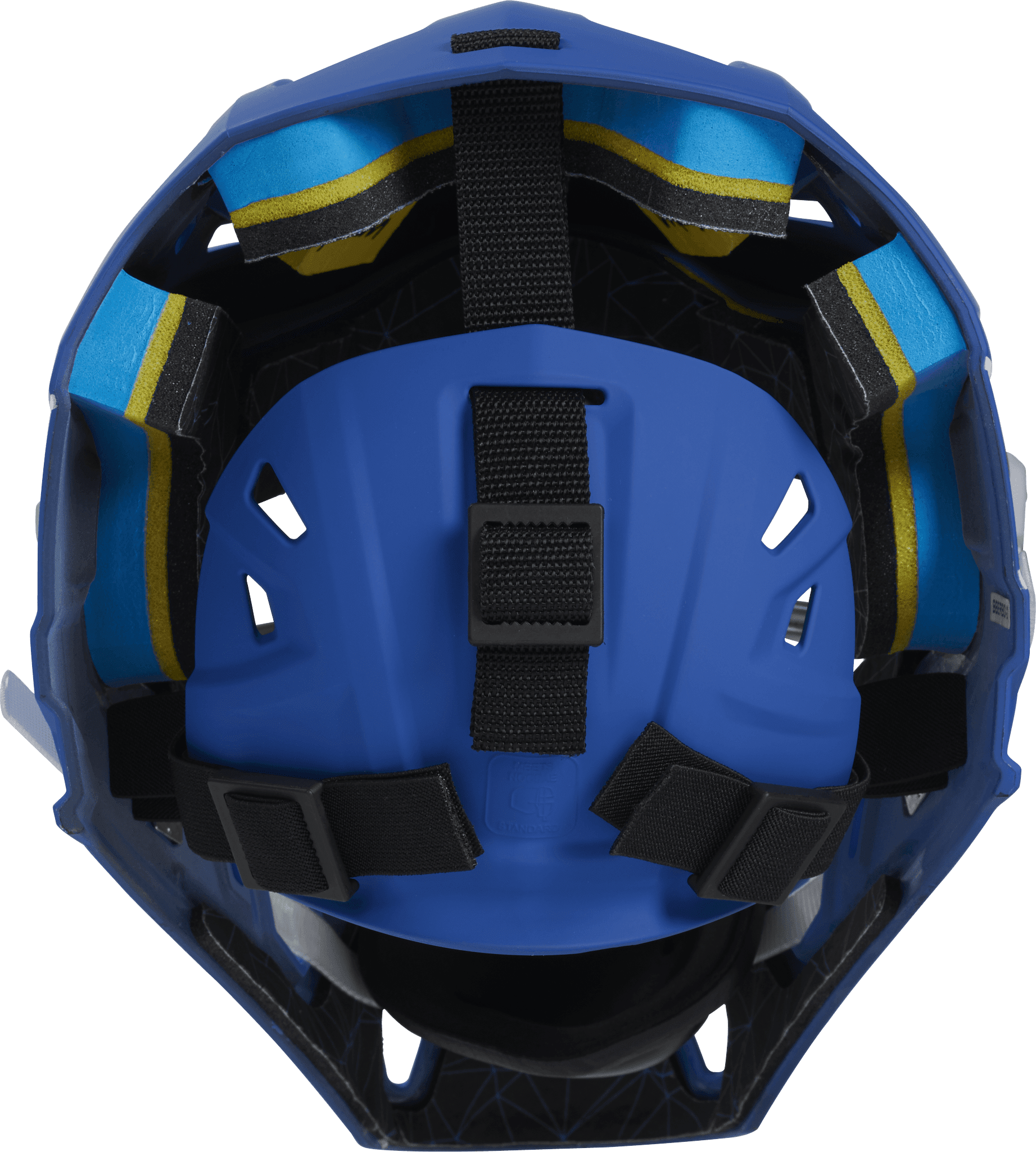 Rawlings MACH Senior Catcher's Helmet with IMPAX Padding, Royal and White