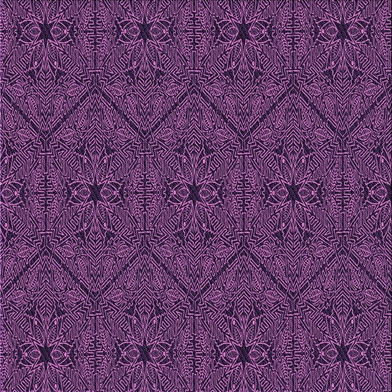 Ahgly Company Indoor Square Patterned Dark Purple Area Rugs, 8' Square
