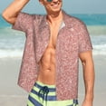thumbnail image 7 of Disketp Hawaiian Shirts For Men,Rose Gold Pink Glitter Print Mens Casual Short Sleeve Button Down Shirts Beach Shirt, 7 of 7