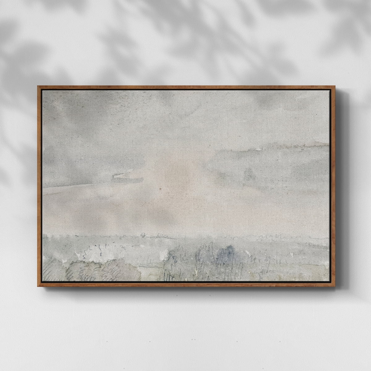 Vintage Landscape-CCCXXXIX By Wexford Home Framed in Walnut Wood Gallery Wrapped Canvas 25 in. x 37 in.