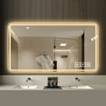 thumbnail image 2 of 48*32 inch Bathroom Mirror with Led Lights , Anti-Fog Lighted Vanity Mirrors for Wall Mounted, 3 Colors and 5 level Dimmable, Horizontal/Vertical, 2 of 4