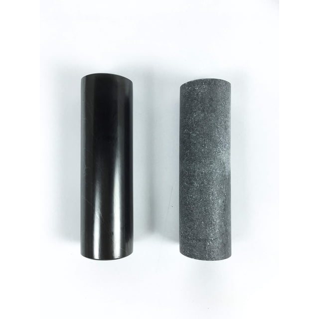 RTI TRADE Genuine Shungite and Soap Stone Harmonizers Set of 2 Polished Healing Rods, 4" Long