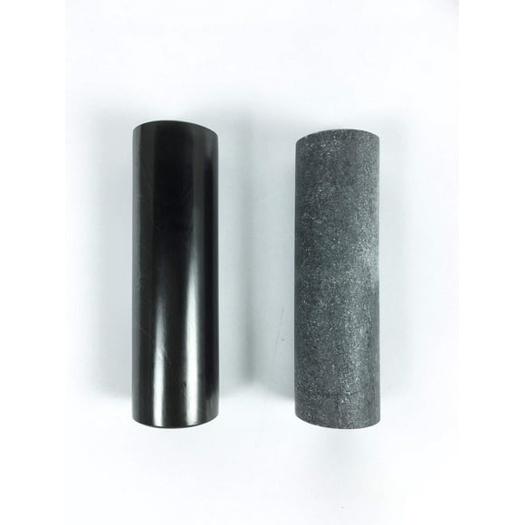 RTI TRADE Genuine Shungite and Soap Stone Harmonizers Set of 2 Polished Healing Rods, 4" Long