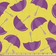 thumbnail image 1 of Umbrella Upholstery Fabric by the Yard, Bicolor Style Pattern with Autumn Accessories Rain Season Print, Decorative Fabric for DIY and Home Accents, Pastel Yellow and Purple by Ambesonne, 1 of 5