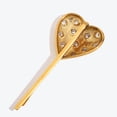 thumbnail image 5 of Women 18K PVD Gold Plated Heart-Shaped Crystal Hair Pin Side Clips, Stainless Steel Non Tarnish Side Pin with Rhinestones, Decorative Hair Accessory Fashion Jewelry Gifts For Birthdays Anniversary, 5 of 8