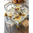 thumbnail image 6 of Sunflower Table Cloth, Farmhouse Spring Summer Botanical Waterproof Tablecloth for Square Tables, Reusable Washable Fabric Table Cover for Restaurant Kitchen Dining Tables 54"x54", 6 of 6