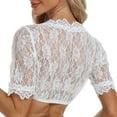 thumbnail image 6 of Yuanlook Dirndl Blouse Lace White/Transparent Tops,Dirndl Dress Accessories - White - XL, 6 of 8