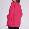 thumbnail image 3 of Penkiiy Womens Sweatshirt Crewneck Pullover Tops Oversized Sweat Shirts with Pockets 2024 Fall Outfits L Hot Pink, 3 of 6