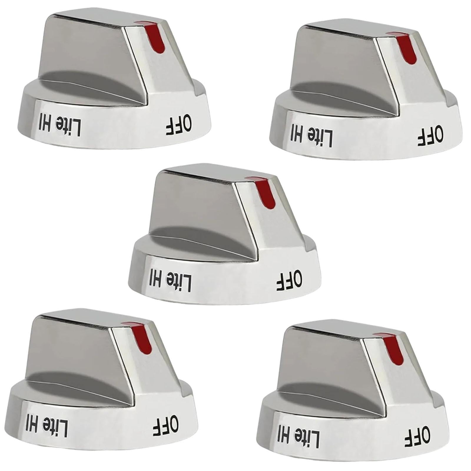 5 Pieces Cooktop Control Knobs Stove Burner Dial Upgrade Lightweight Stainless Steel for Gas Ovens