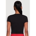 thumbnail image 5 of Women's Ruched Crew Neck Cropped Tee, 5 of 5