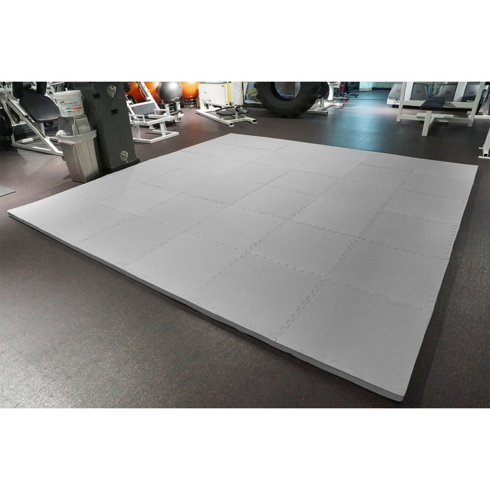 Meister X-THICK 1.5" Interlocking EVA Foam Mats - 2X Cushion for Wrestling, MMA Takedowns & Gymnastics - 2'x2' Tiles - Gray - 25 Tiles (100 Sqft)