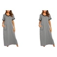 thumbnail image 3 of Qarigey Ropa de dormir y cómoda para mujer - Para una noche relajante Camisones y camisones de algodón para mujer con apariencia romántica Gris-plata L 2Conjunto, 3 of 6