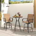 thumbnail image 2 of Gymax Tabourets de Bar Pivotants pour Patio - Ensemble de 2, Brun, 2 of 10