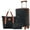 Black Brown, variant on imerelez 20 Inch Carry On Luggage Set 3 Piece with Spinner Wheels, Lightweight Hardshell ABS Suitcase for Weedend Getaways, Business Travel