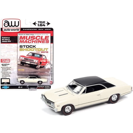 Auto World 1967 Chevy Chevelle SS Cream White Car Play Vehicle