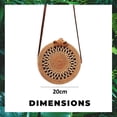 thumbnail image 2 of Bolso de ratán redondo para mujer - Bolso de ratán hecho a mano - Bolso bandolera de playa redondo de ratán, 2 of 5